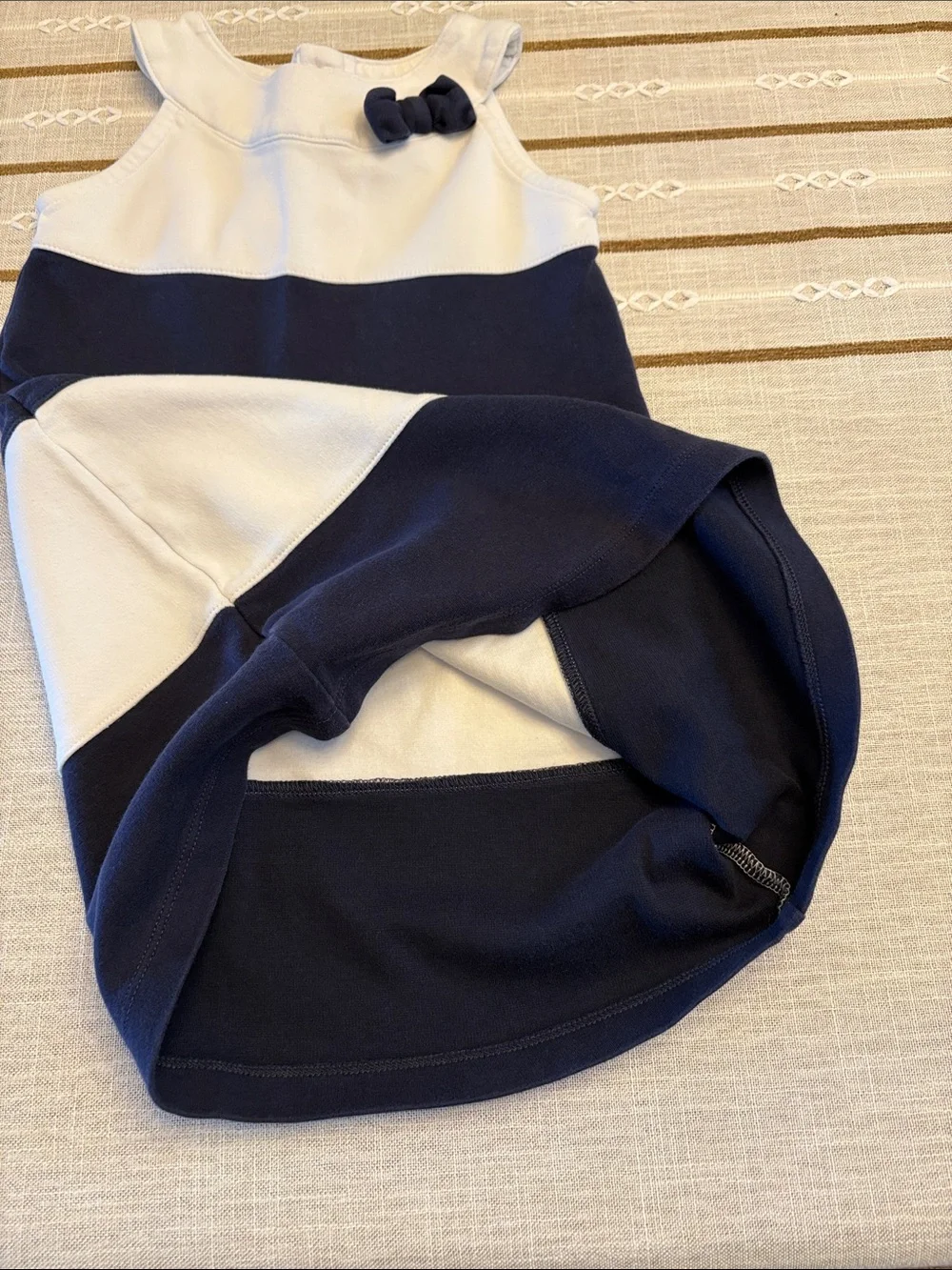 Gymboree Navy and White Striped Sleeveless Dress with Bow